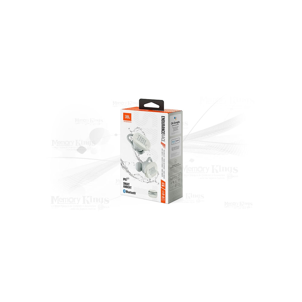 Auriculares JBL Endurance Race 2 Bluetooth in-ear, color blanco, ideales para deporte y actividad f