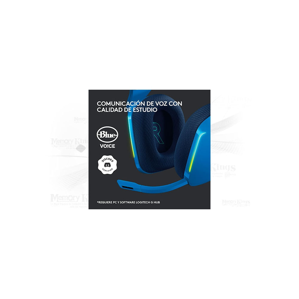 Audífonos Logitech G733 Lightspeed azul con micrófono, wireless y audio envolvente para gamers