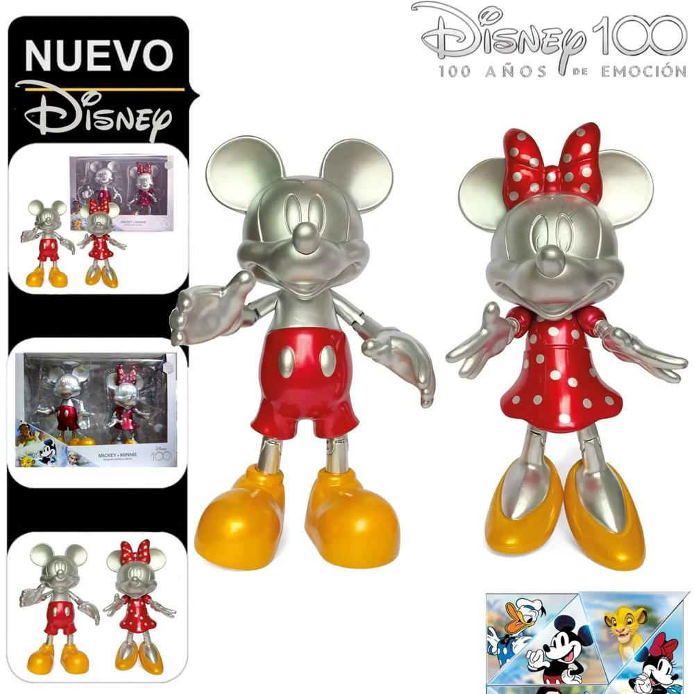 Set de Figuras Articulables Mickey y Minnie Platinado MM-1D100 Set de Figuras Articulables Mickey y Minnie Platinado MM-1D100