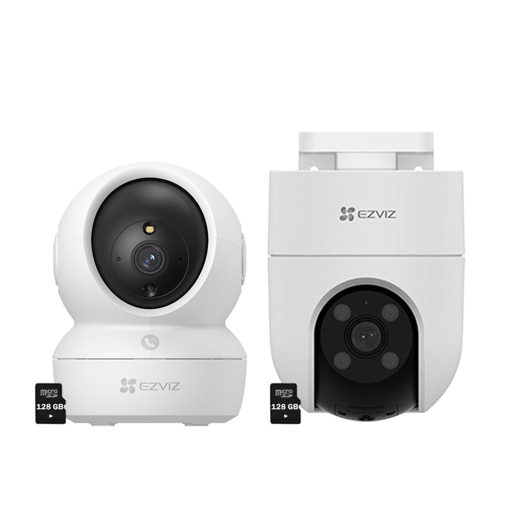 Kit Cámaras Ezviz H6C Full HD - H8C Full HD 360 Audio Doble vía Noche Color SD 128GB