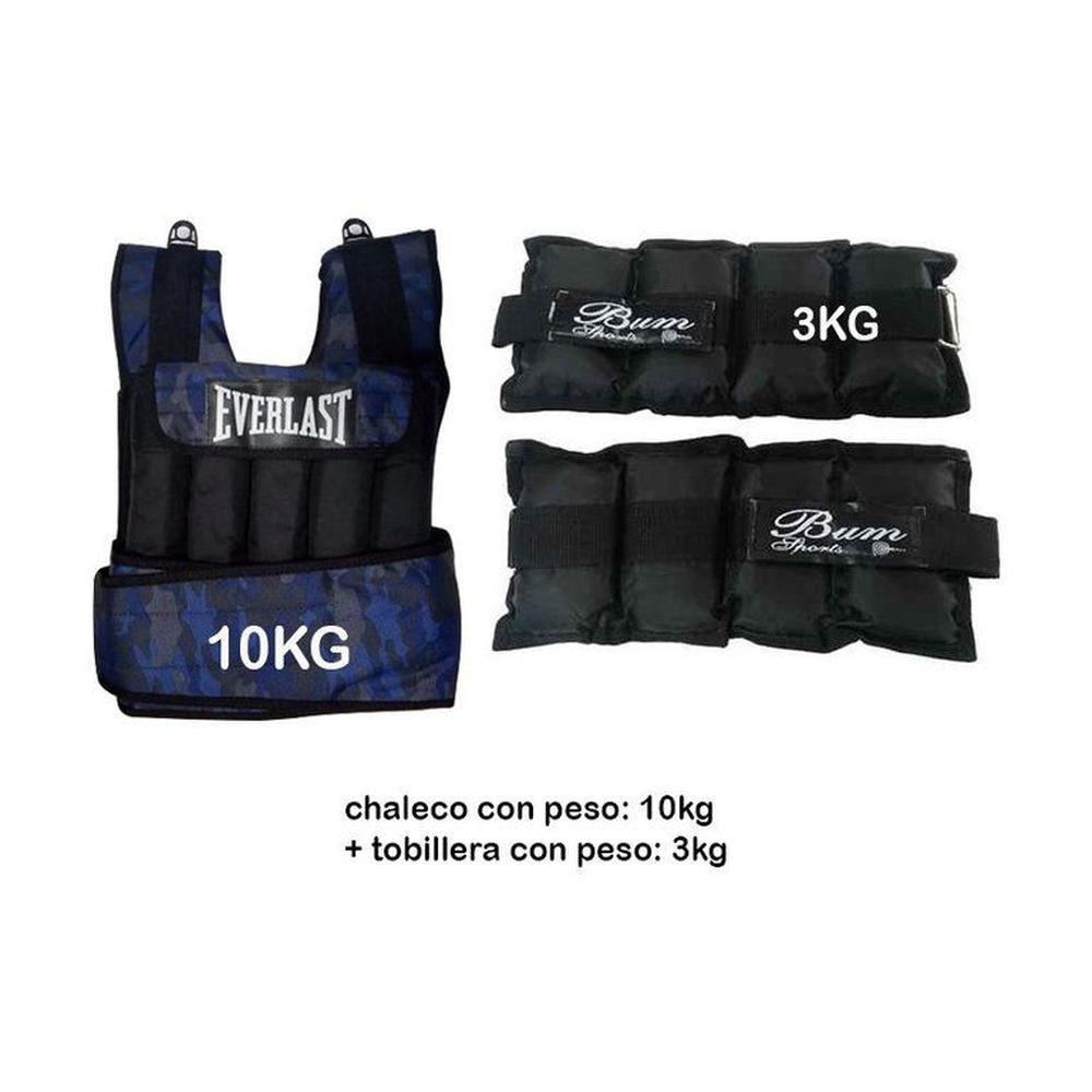 Chaleco de peso 10kg tobillera 3kg Chaleco de peso 10kg tobillera 3kg