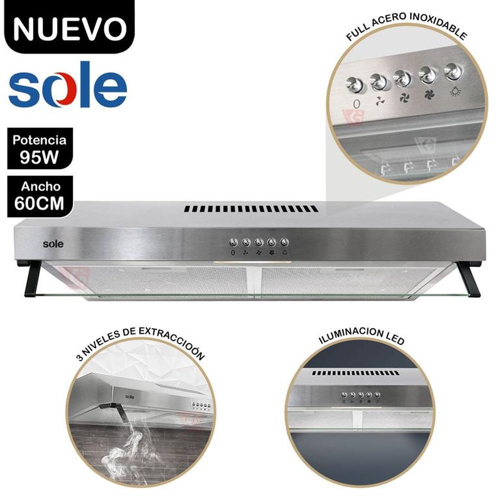 Campana Extractora Roma Sole Acero Inoxidable 60cm TURE15C0V2