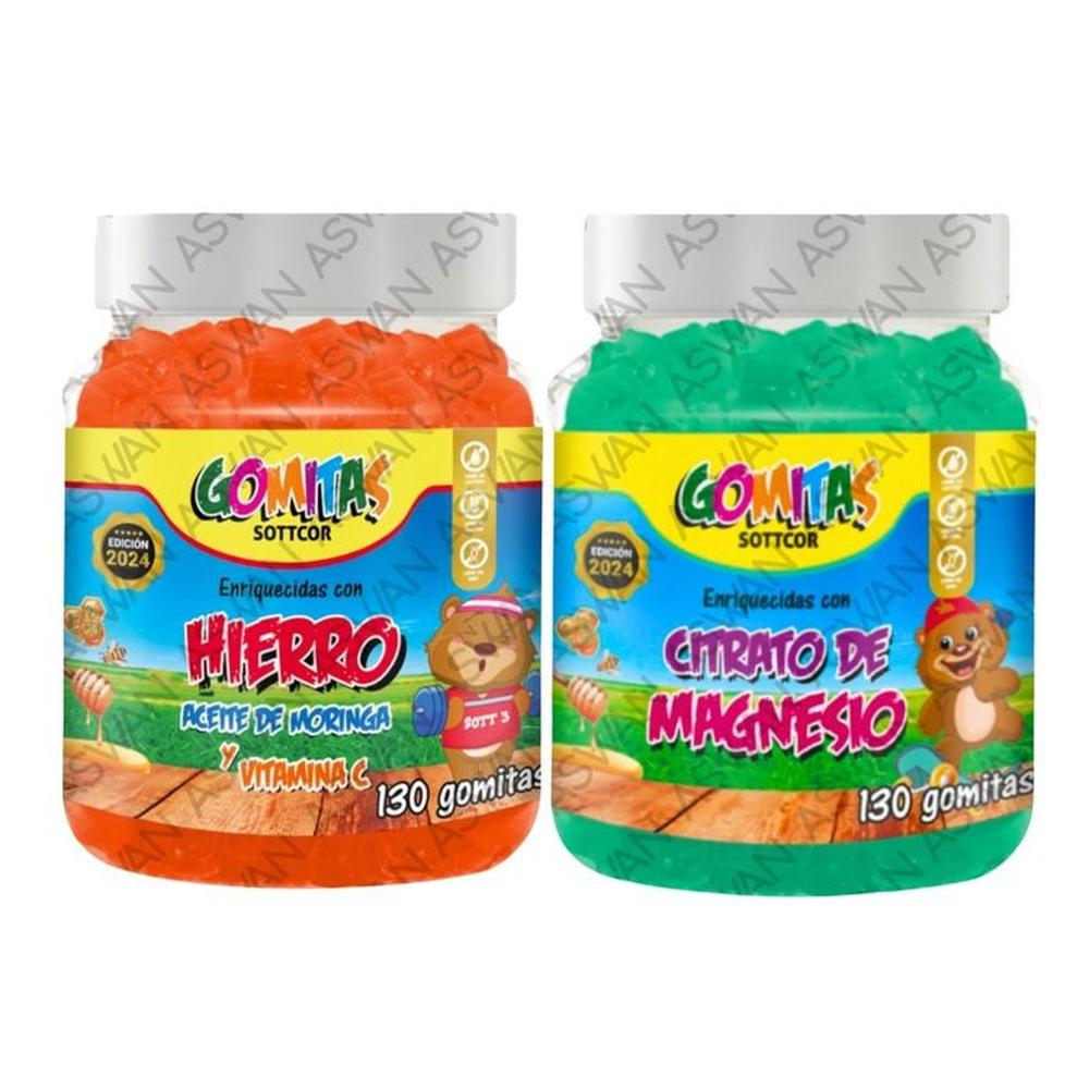 PACK NIÑOS DE HIERRO & CITRATO DE MAGNESIO 130 GOMITAS - SOTTCOR
