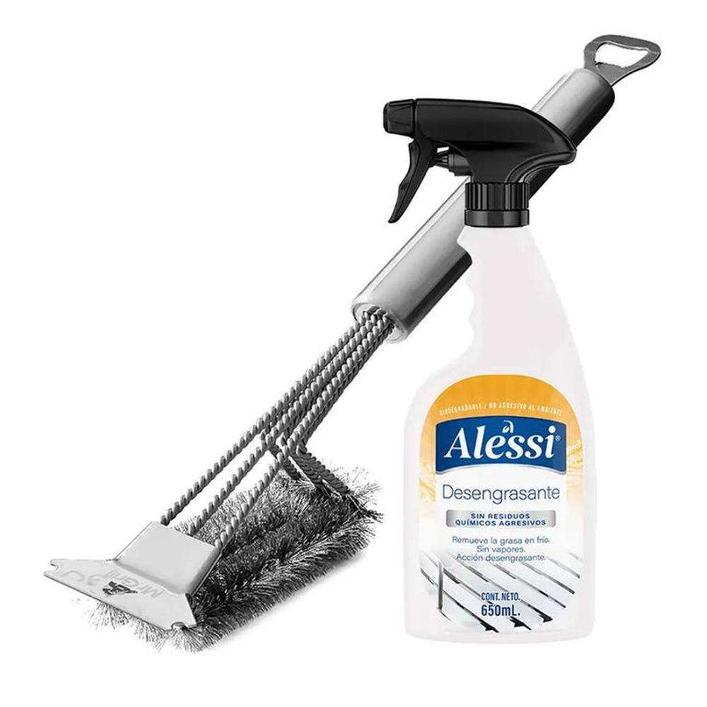 Pack Limpieza para Parrillas - Cepillo + Desengrasante Alessi