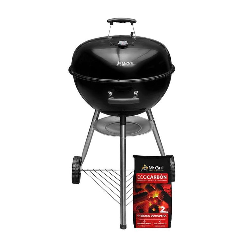 Parrilla Round Grill 600 con Termometro + Eco Carbón Ecológico 2kg