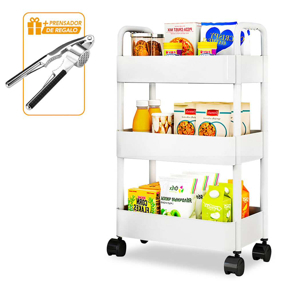 Carrito Organizador 3 Niveles JK3 Y Prensador de Ajos J71 de Regalo