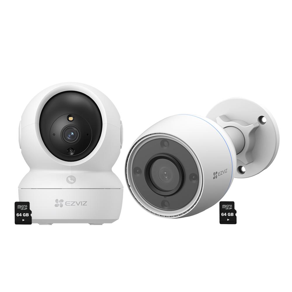 Kit Cámaras Ezviz H6C Full HD - H3C Full HD 360 Audio Doble vía Noche Color SD 64GB
