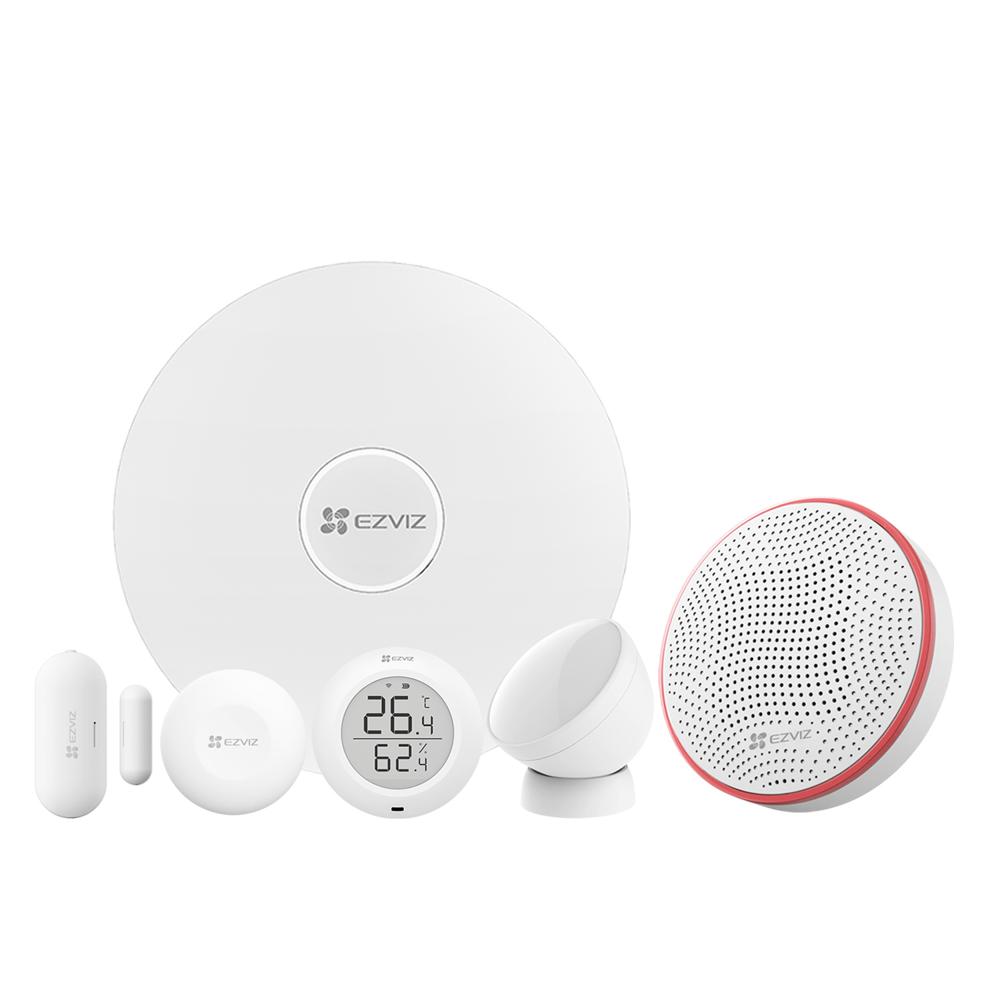 Ezviz Sistema Alarma Sensor PIR, Contacto, Humedad, Botón Inteligente
