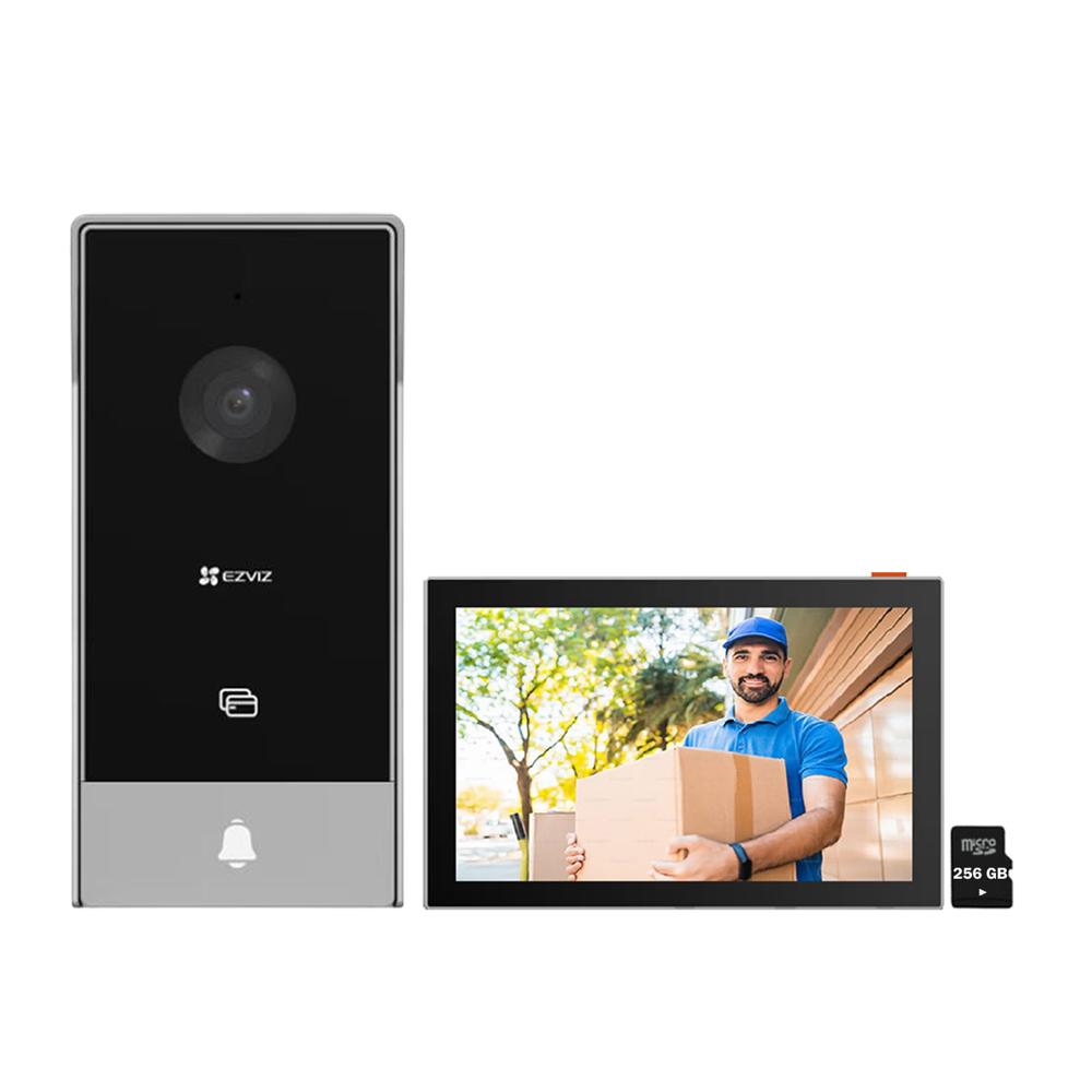 Videoportero Wifi Ezviz HP5 Full HD 2MP 3 Accesos Cambia voz Pantalla táctil SD 256GB
