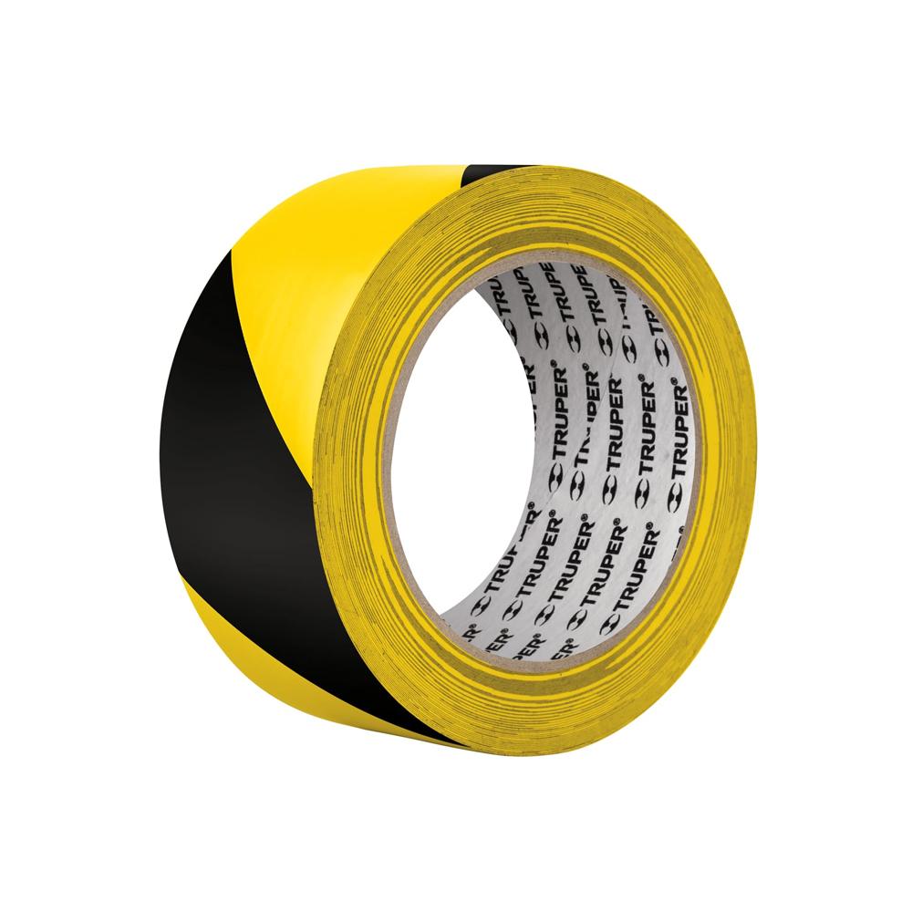Rollo de 33 m de cinta de seguridad amarilla / negro Truper 12597