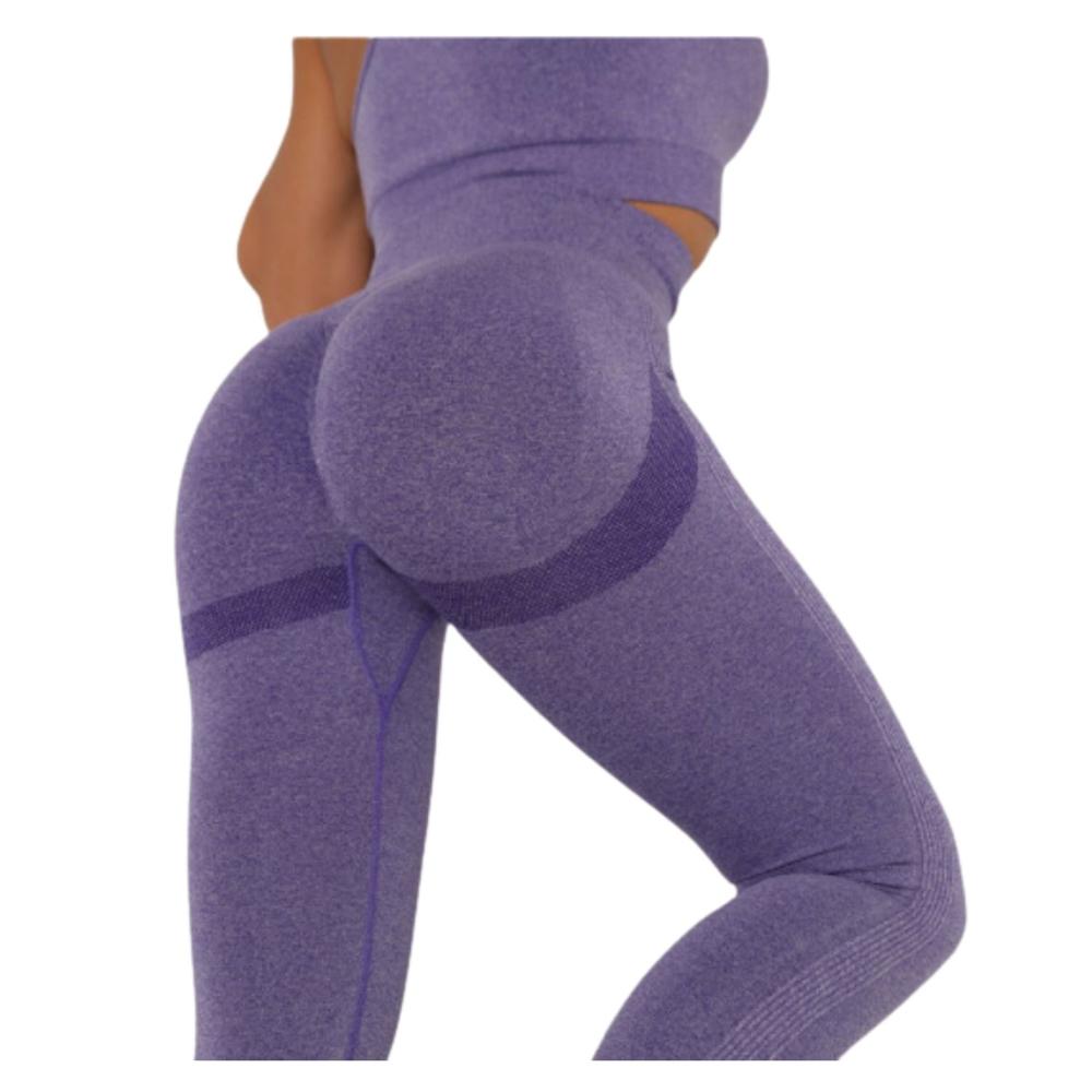 Mallas Deportivas Push Up De Cintura Alta Para Mujer Morado