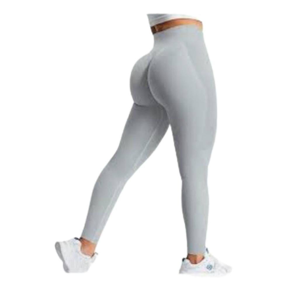 Mallas Deportivas Push Up De Cintura Alta Para Mujer Plateado