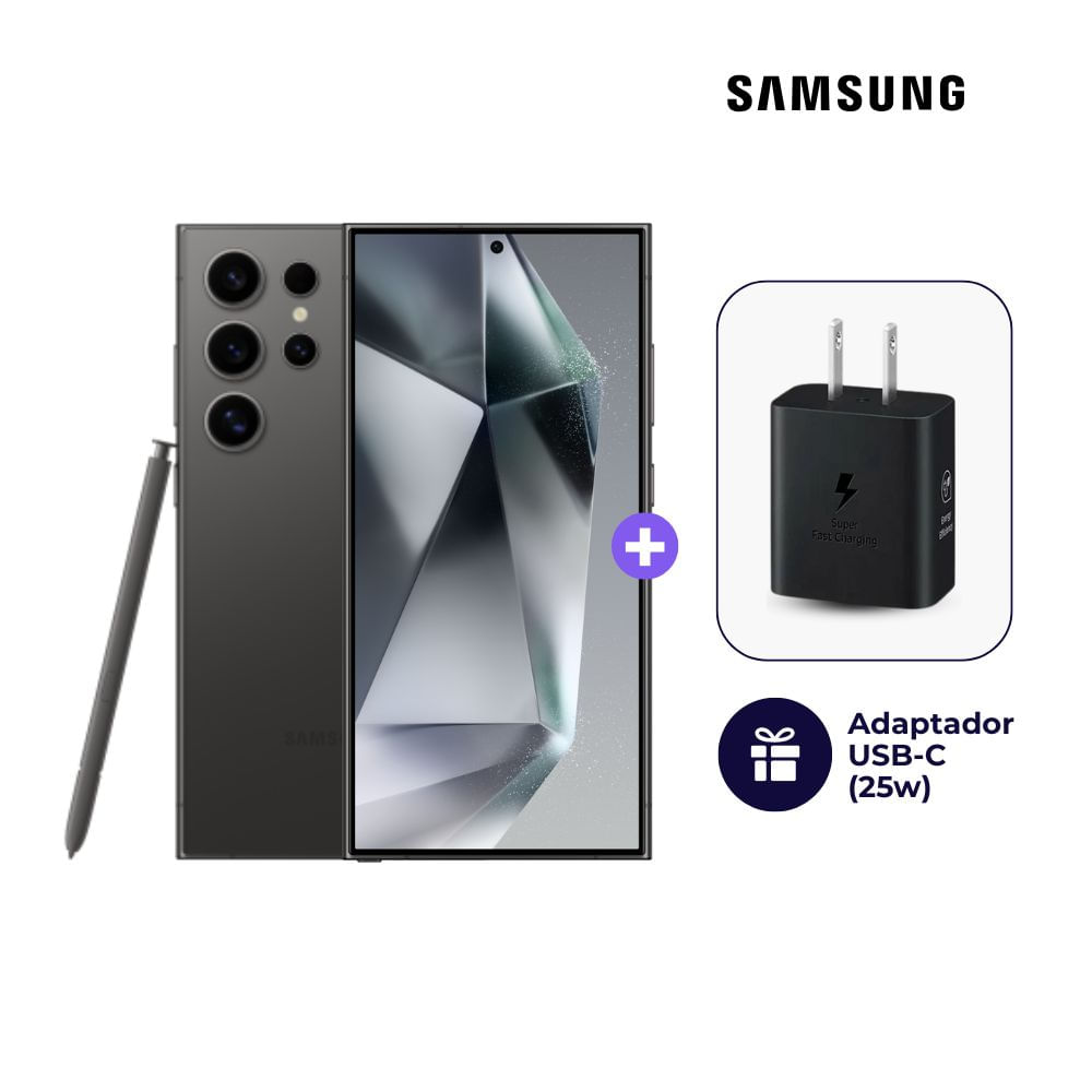 Celular Samsung Galaxy S24 Ultra 256GB 12GB Ram Negro Titanio + Cargador Samsung de 25W