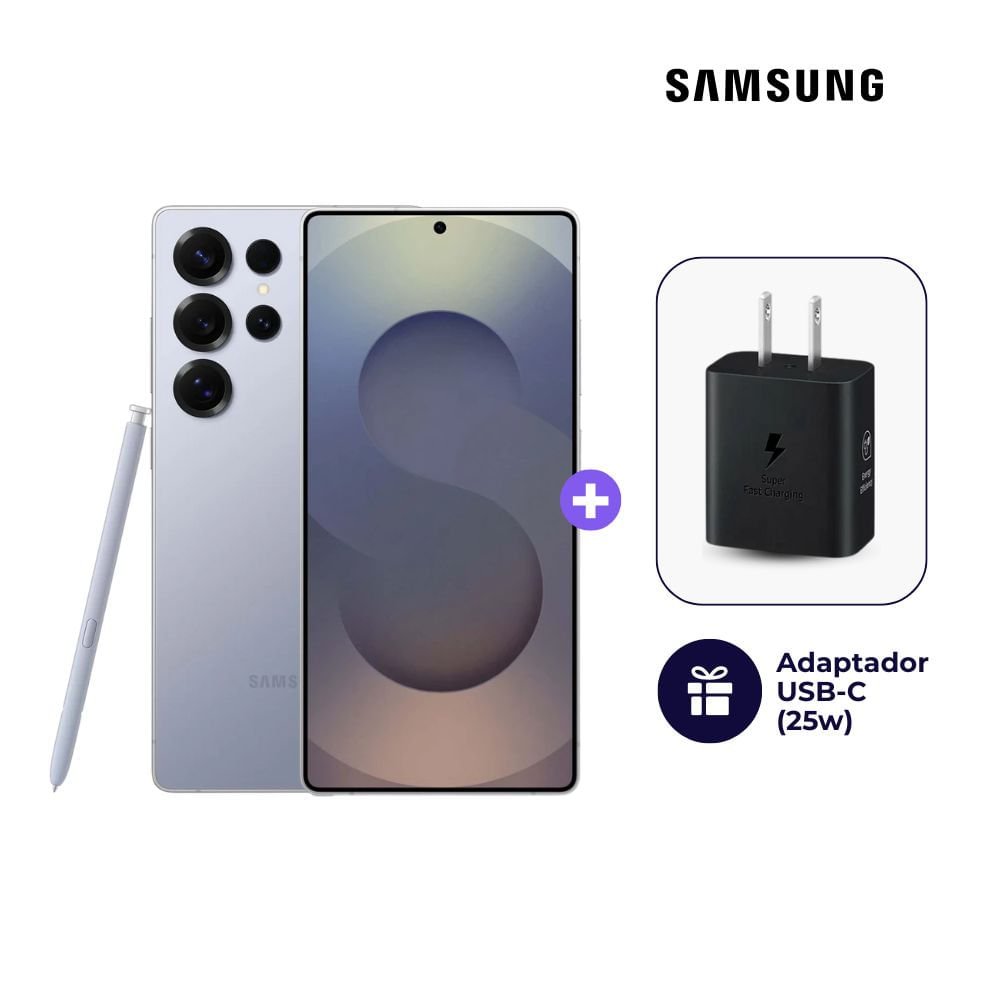 Celular Samsung Galaxy S25 Ultra 256GB 12GB Ram Color Azul Titanio + Cargador Samsung de 25W