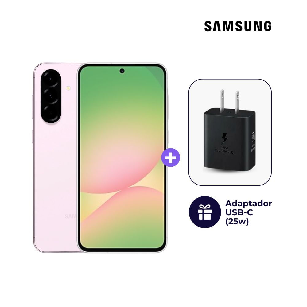 Celular Samsung Galaxy A56 5G 256GB 12GB Rosa + Adaptador USB-C Samsung Original 25W