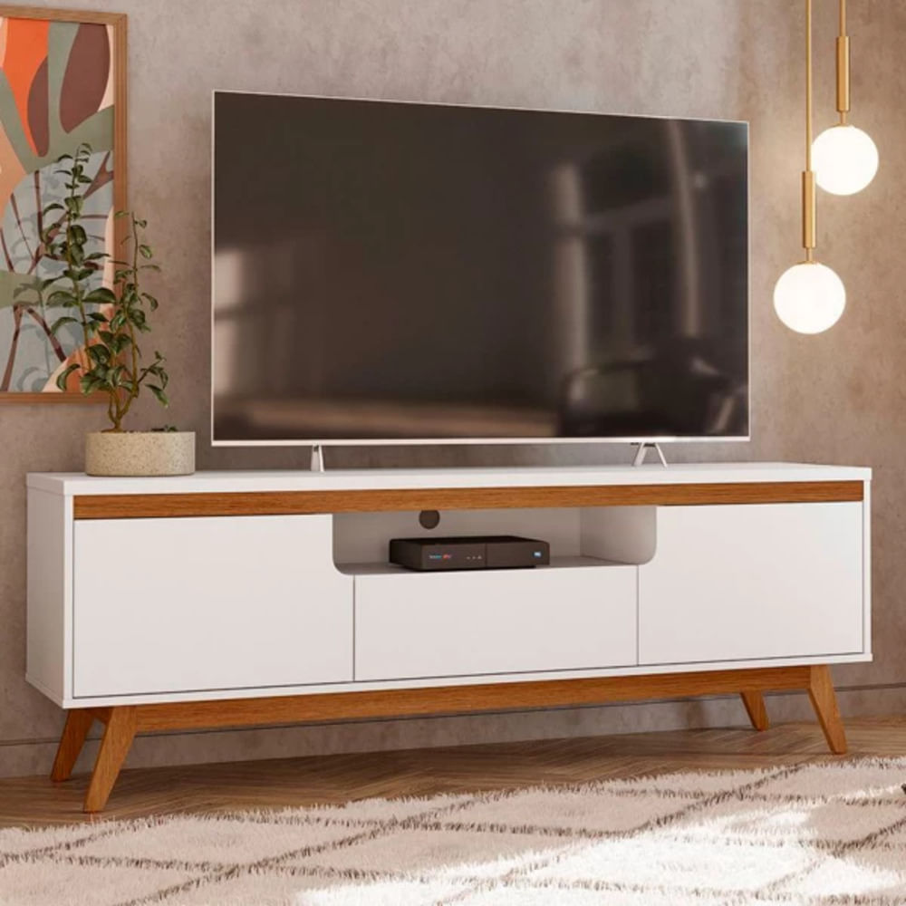 Mesa de TV Multiusos Piero color Blanco/Haya TU MESITA Mesa de TV Multiusos Piero color Blanco/Haya TU MESITA