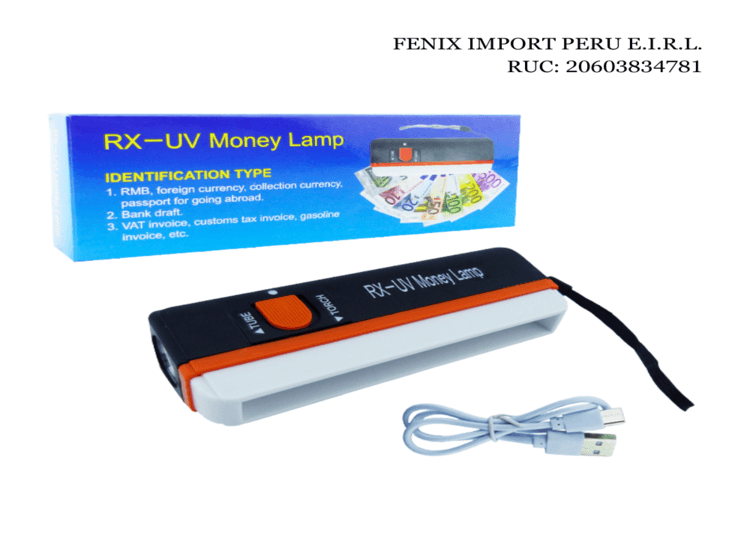 Detector De Billetes Con Linterna RX-UV Recargable