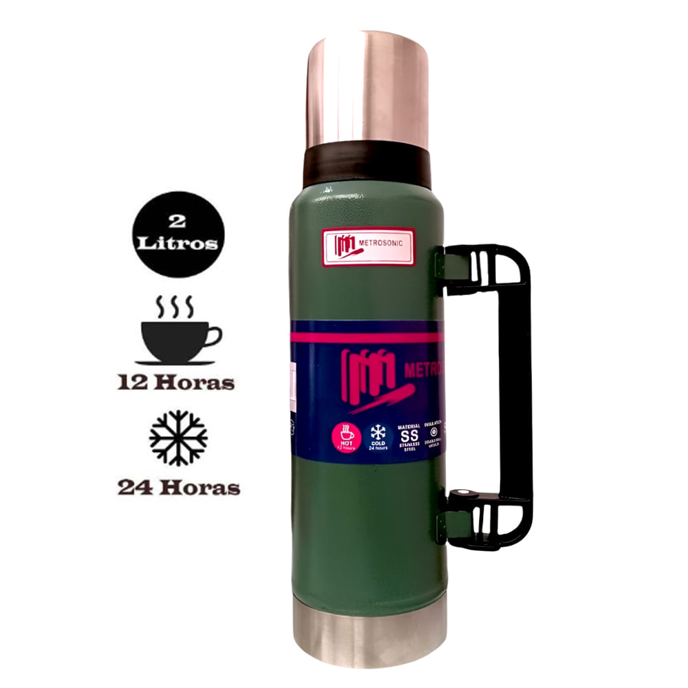 Termo Metrosonic Acero Inox 2 Lts SE0090 VERDE