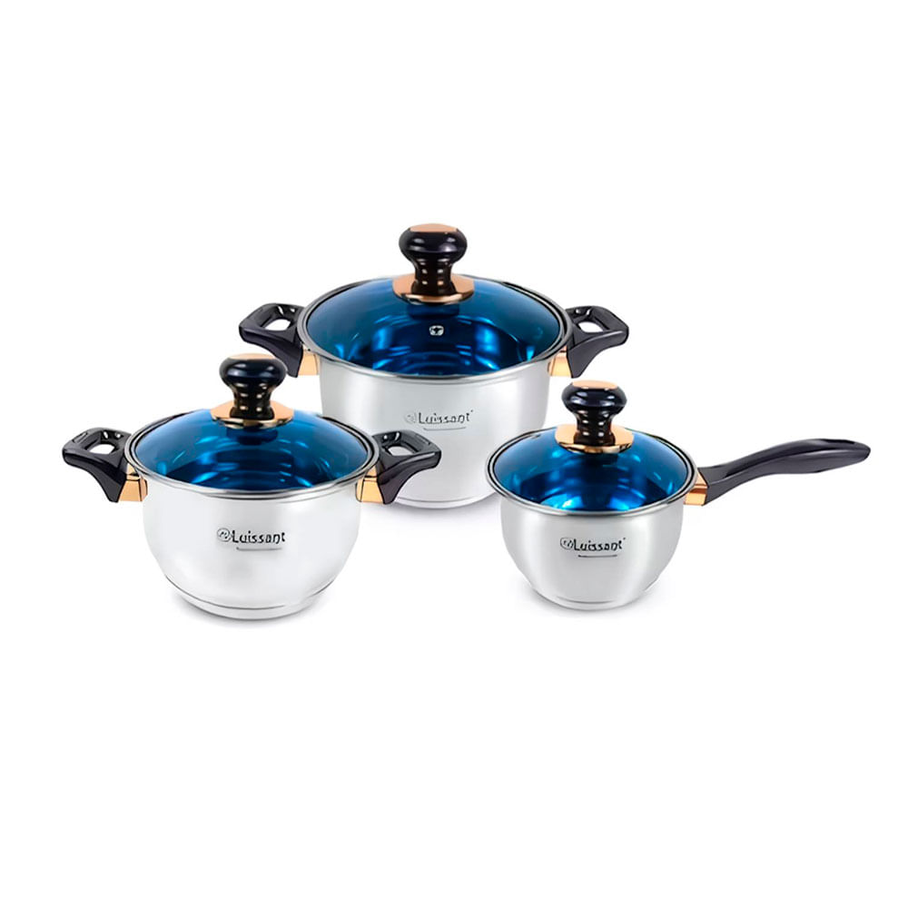 Juego de ollas Luissant LU 1202A 6 Piezas Azul