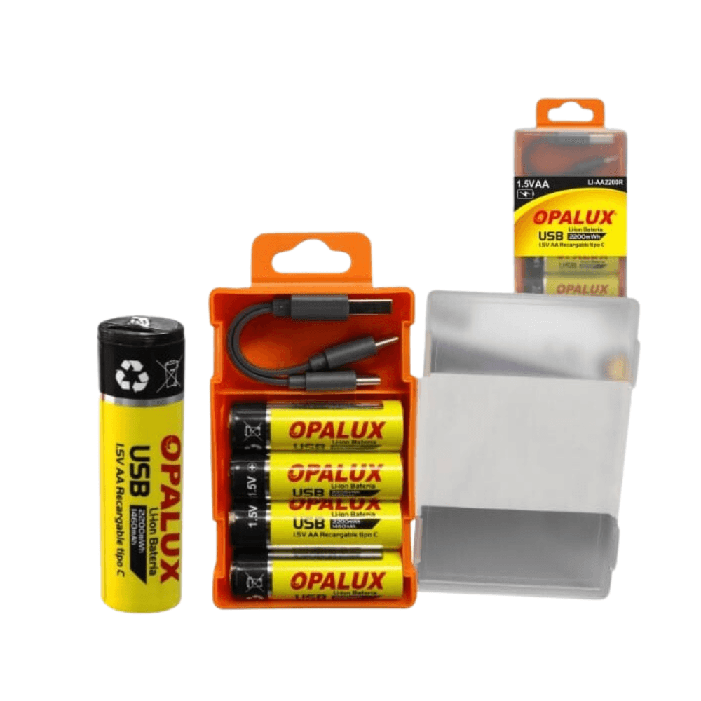 Pilas AA Recargables de Litio X 4 UNDS USB 1,5V