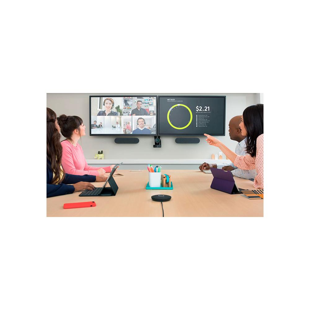 Micrófono Logitech Rally para videoconferencias - Cableado omnidireccional, 2.95m, color grafito