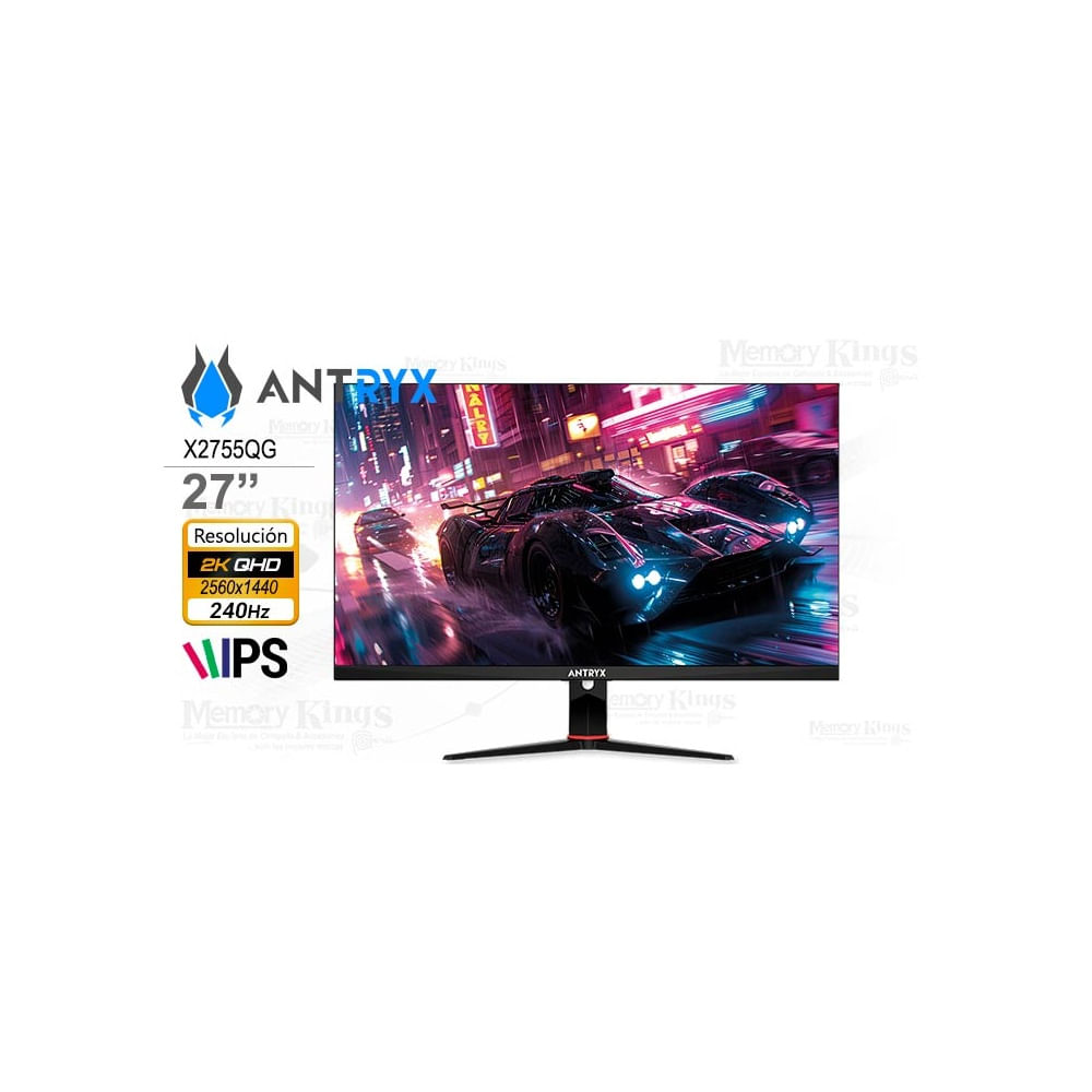 Monitor 27"" Antryx IPX2755QGXP IPS 2K QHD 240Hz 1ms, RGB, Pivote - Experiencia Visual Inigualable