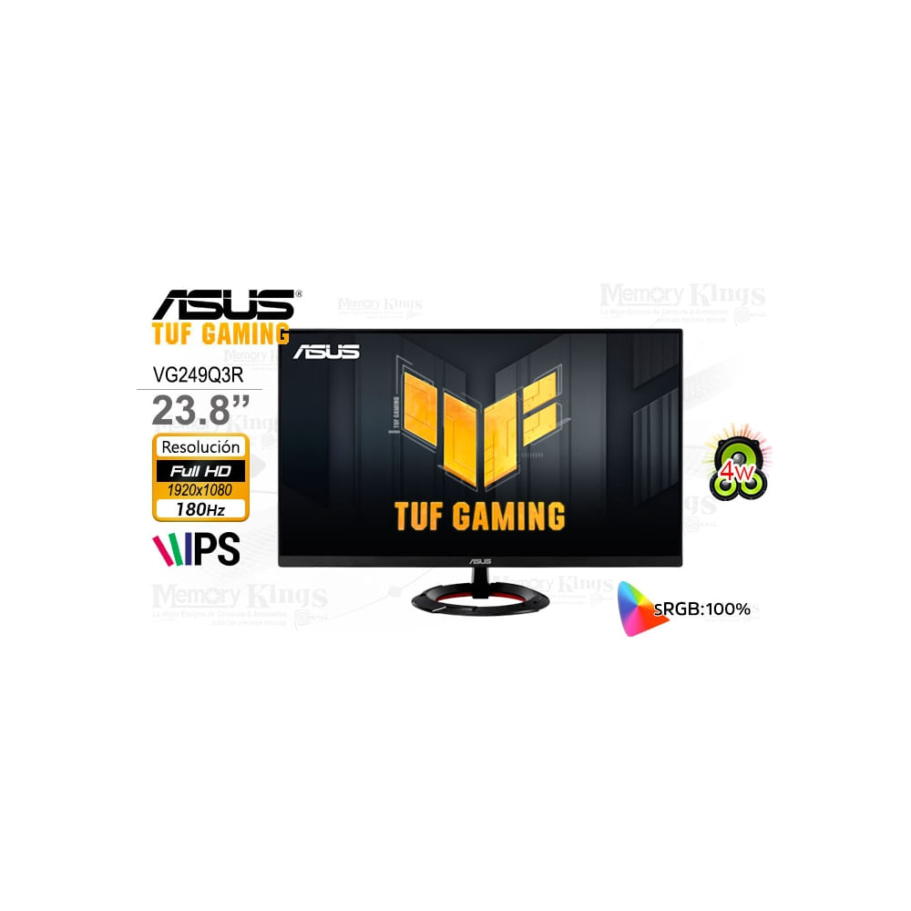 Monitor ASUS TUF VG249Q3R 23.8"" FHD IPS 180Hz 1ms - Juega con calidad y rapidez excepcionales