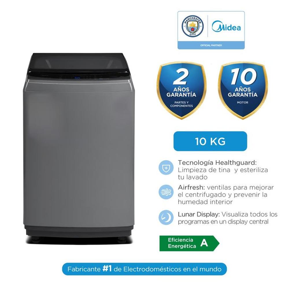 Lavadora Automática MA200W100G-PE Carga Superior Midea 10KG Gris Lavadora Automática MA200W100G-PE Carga Superior Midea 10KG Gris