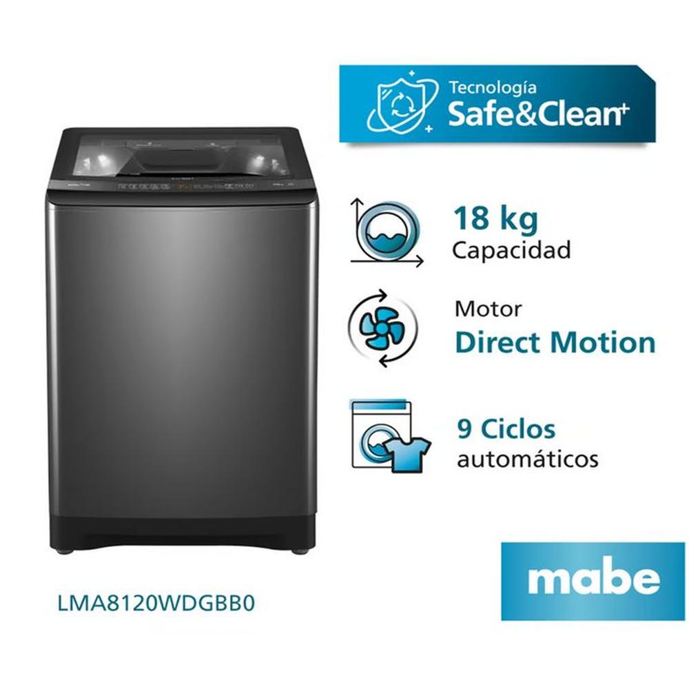 Lavadora Automática Direct Motion 18 Kg Diamond Gray Mabe - LMA8120WDGBB0 Lavadora Automática Direct Motion 18 Kg Diamond Gray Mabe - LMA8120WDGBB0