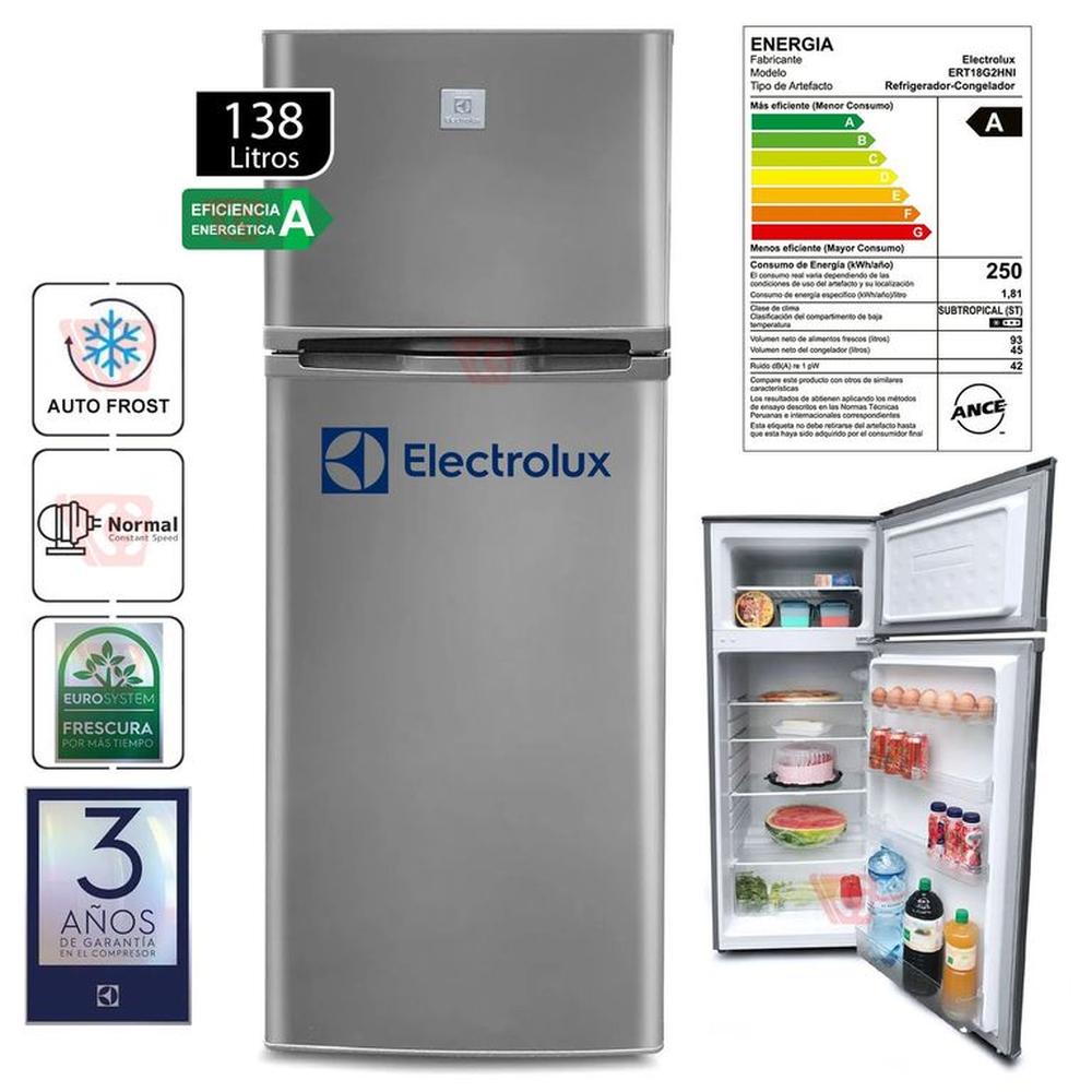 Refrigeradora 2 Puertas 138lt ERT18G2HNI Gris Refrigeradora 2 Puertas 138lt ERT18G2HNI Gris