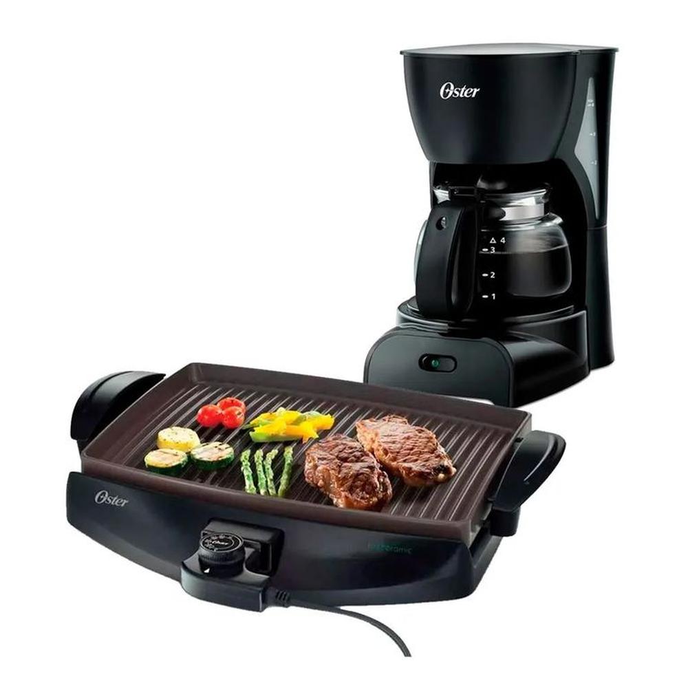 Combo Oster Parrilla Bioceramic CKSTGR4768 Cafetera BVSTDCDR5B