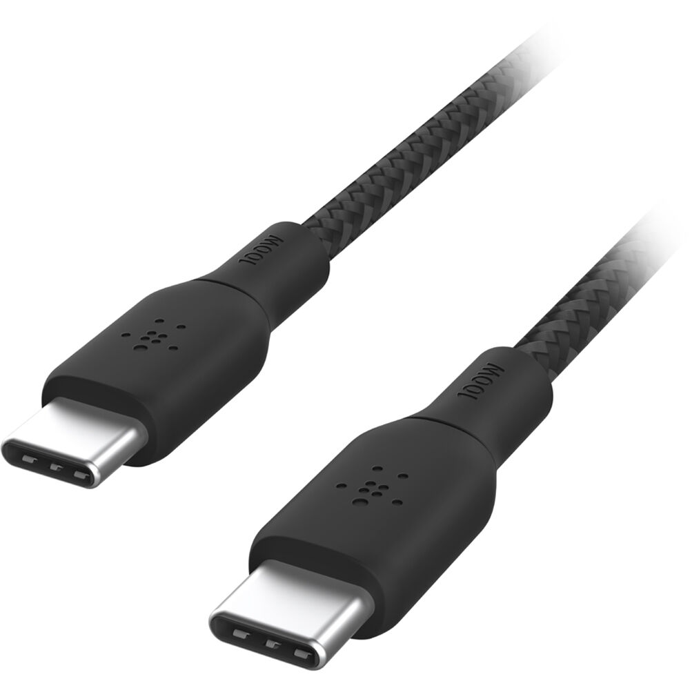 Cable Belkin USB-C 100W 2m USB-IF Nylon Negro - CAB014BT2MBK