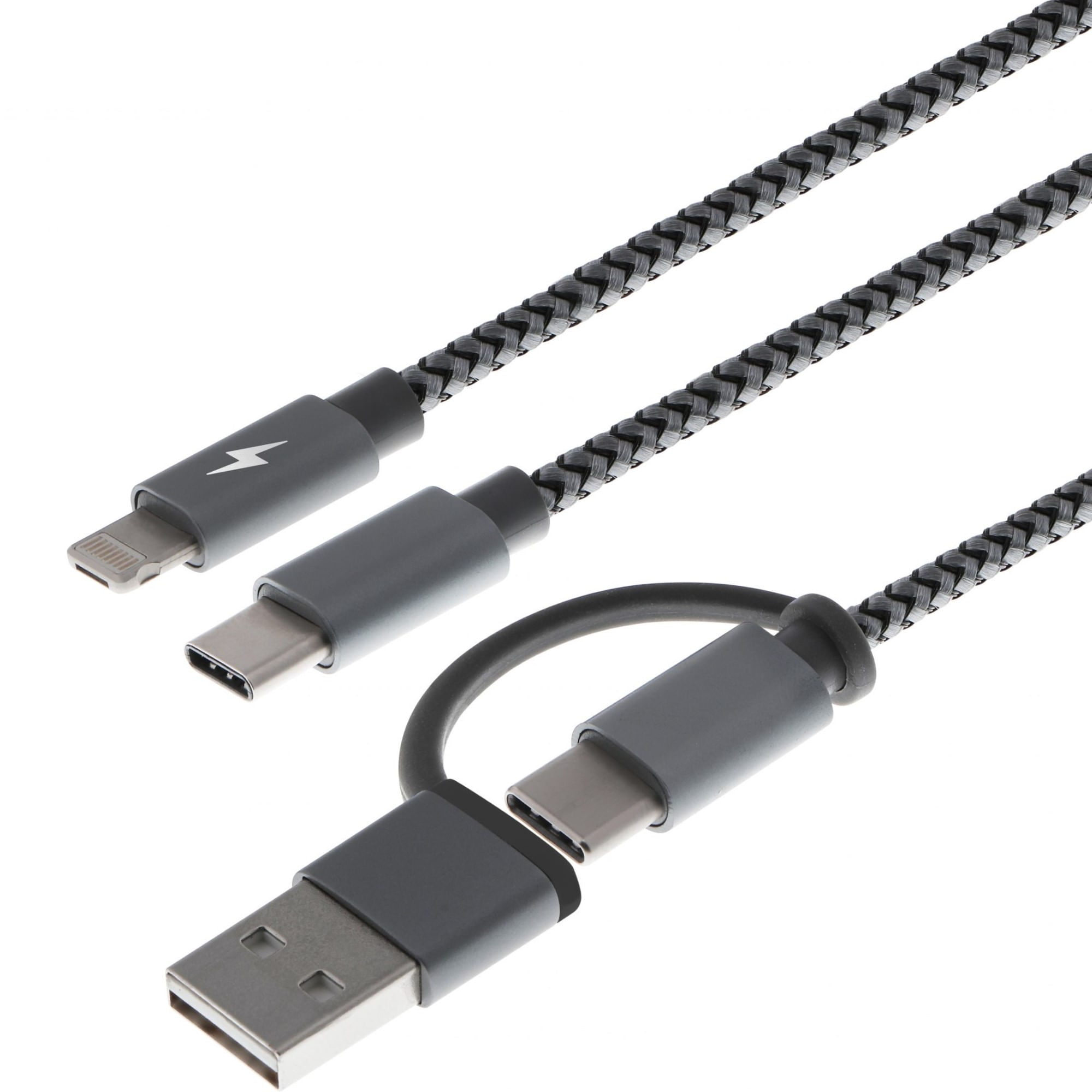 Cable USB-C Multifuncional Carga 5 en 1 Lightning Micro USB 1.2m - XTC-560