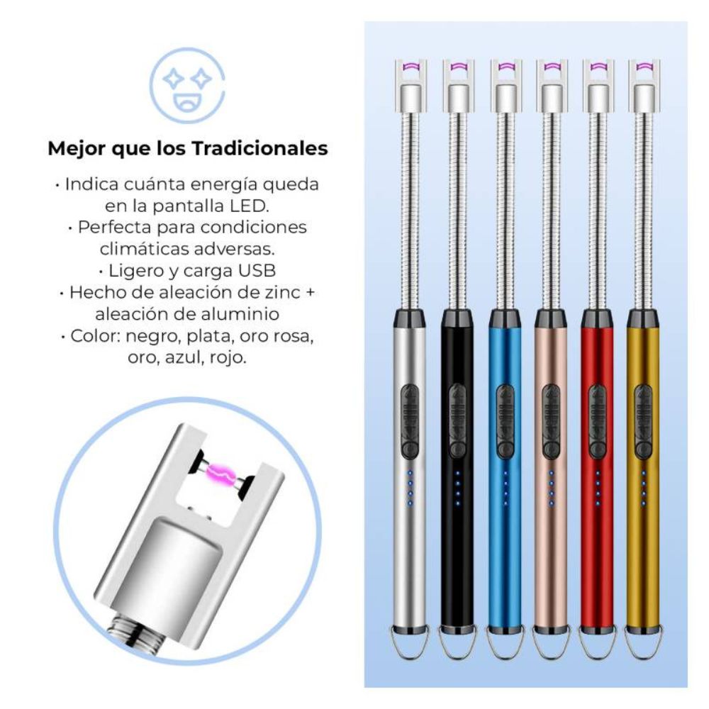 Encendedor Eléctrico para Cocina Recargable Flexible 360°