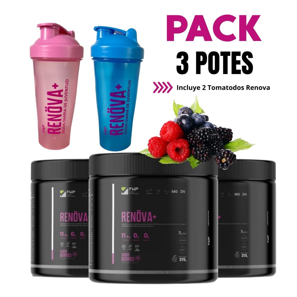COLÁGENO ORIGINAL FWP RENOVA PACK 3 POTES CON 2 TOMATODOS GRATIS