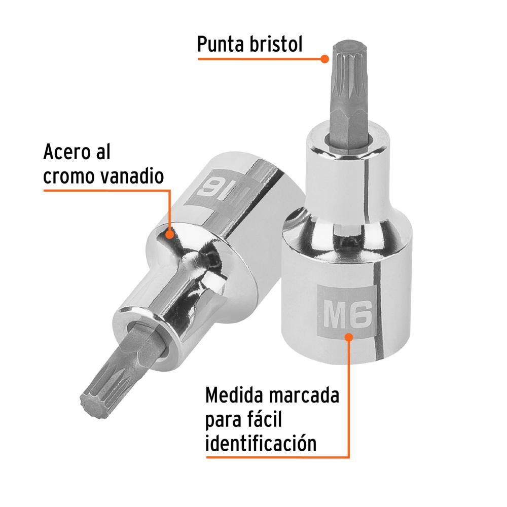 Dado M6 Bristol Punta Corta Encastre de 1/2"" 101293 Truper