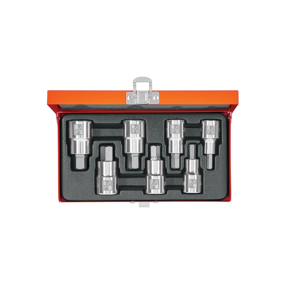 Dado 7 Uni Hexagonal Punta Pulgada Juego Encastre de 1/2"" 13929 Truper