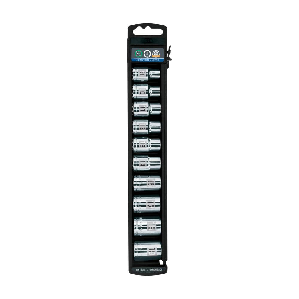 Dado 10 Piezas Hexagonal Juego Encastre de 1/2"" 14177 Truper