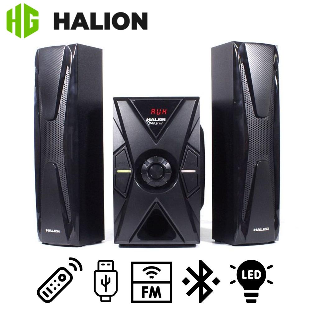 Parlante Halion HA-F48 Scud 2.1 con Subwoofer 5.25? y Luces LED USB SD BT FM
