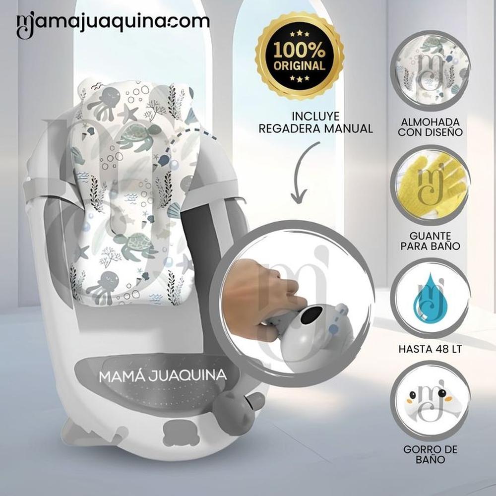 Bañera Plegable con Regadera «AQUABU» Gray