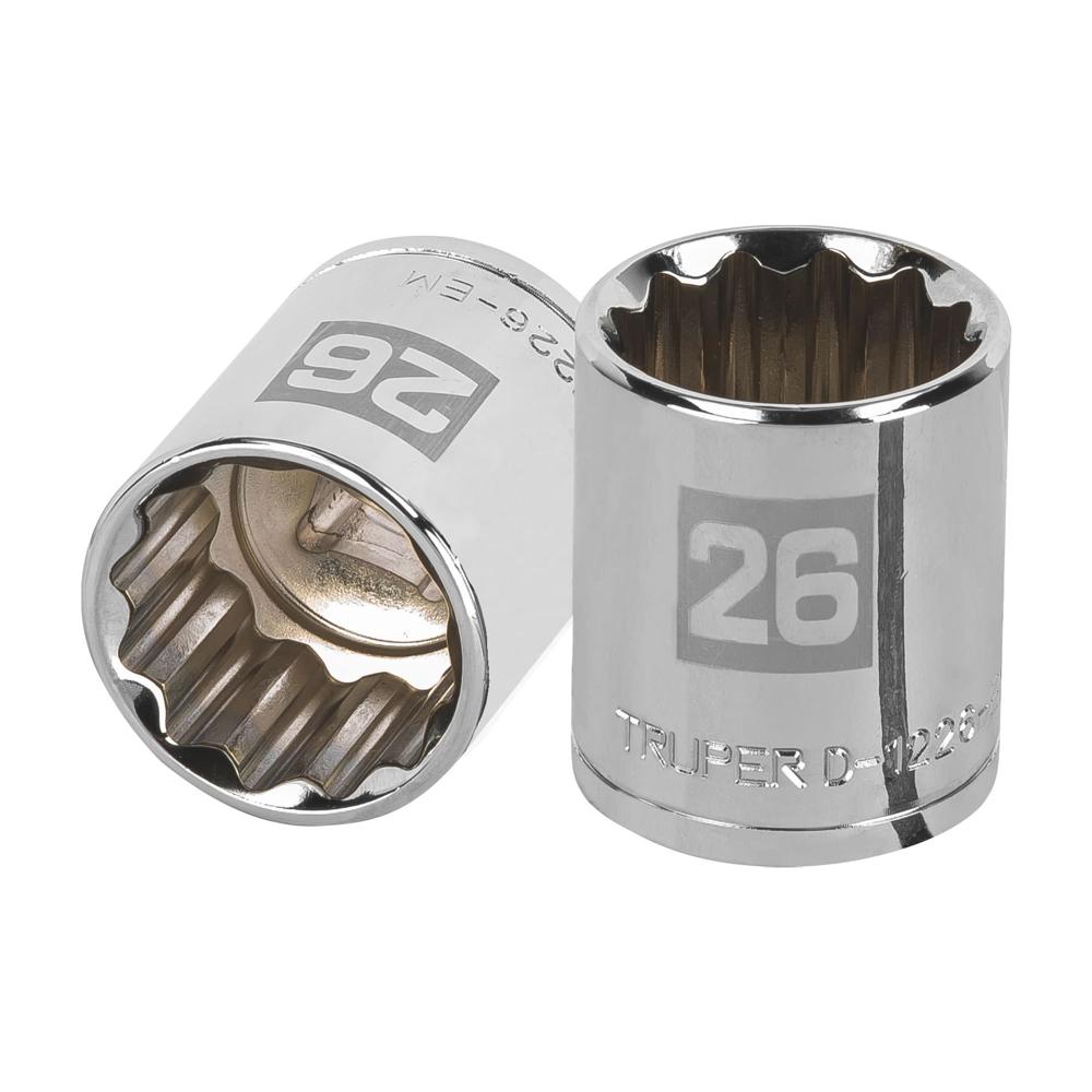 Dado 26mm Poligonal Encastre de 1/2"" 13540 Truper