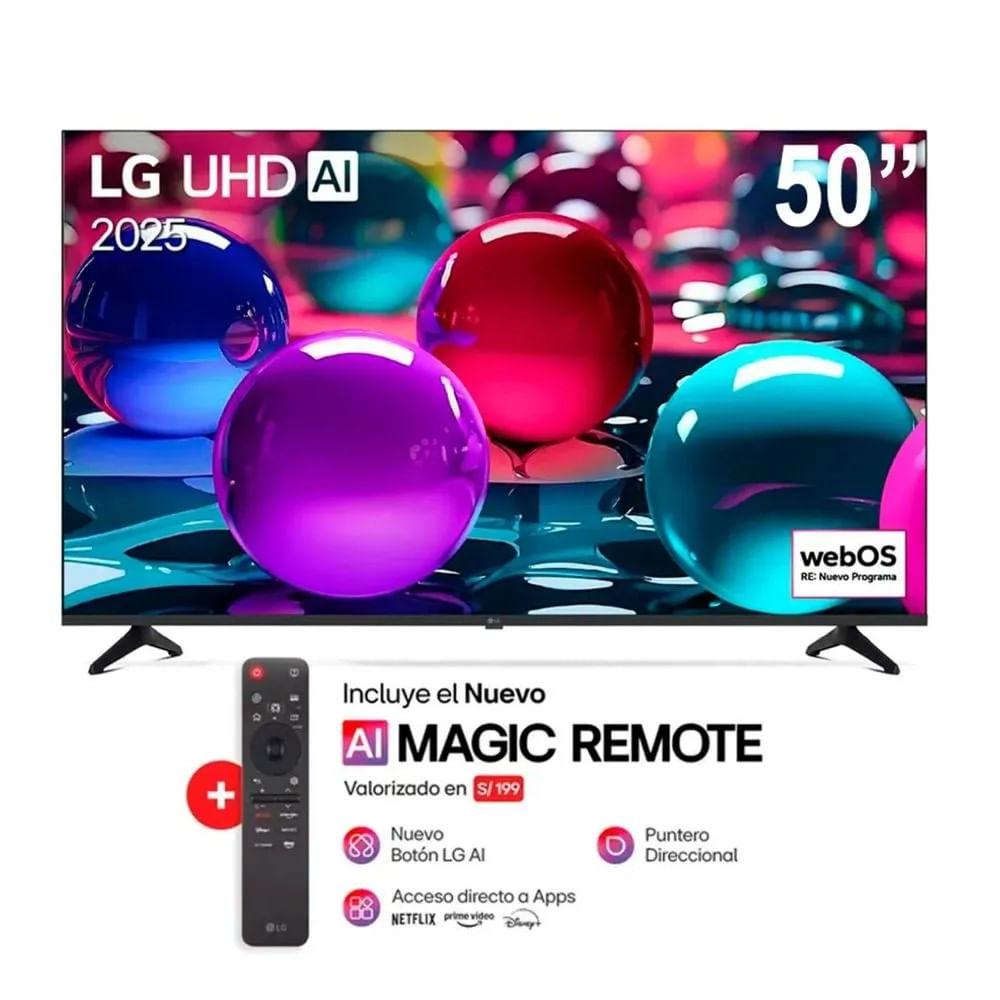 Televisor LG 50"" UHD AI 4K Smart TV 50UA7300 + Control Magic 2025