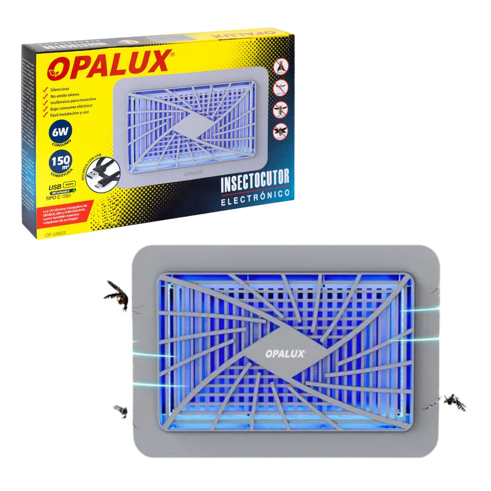 Insectocutor Electronico LED 6w 150m² OP-GM80L OPALUX