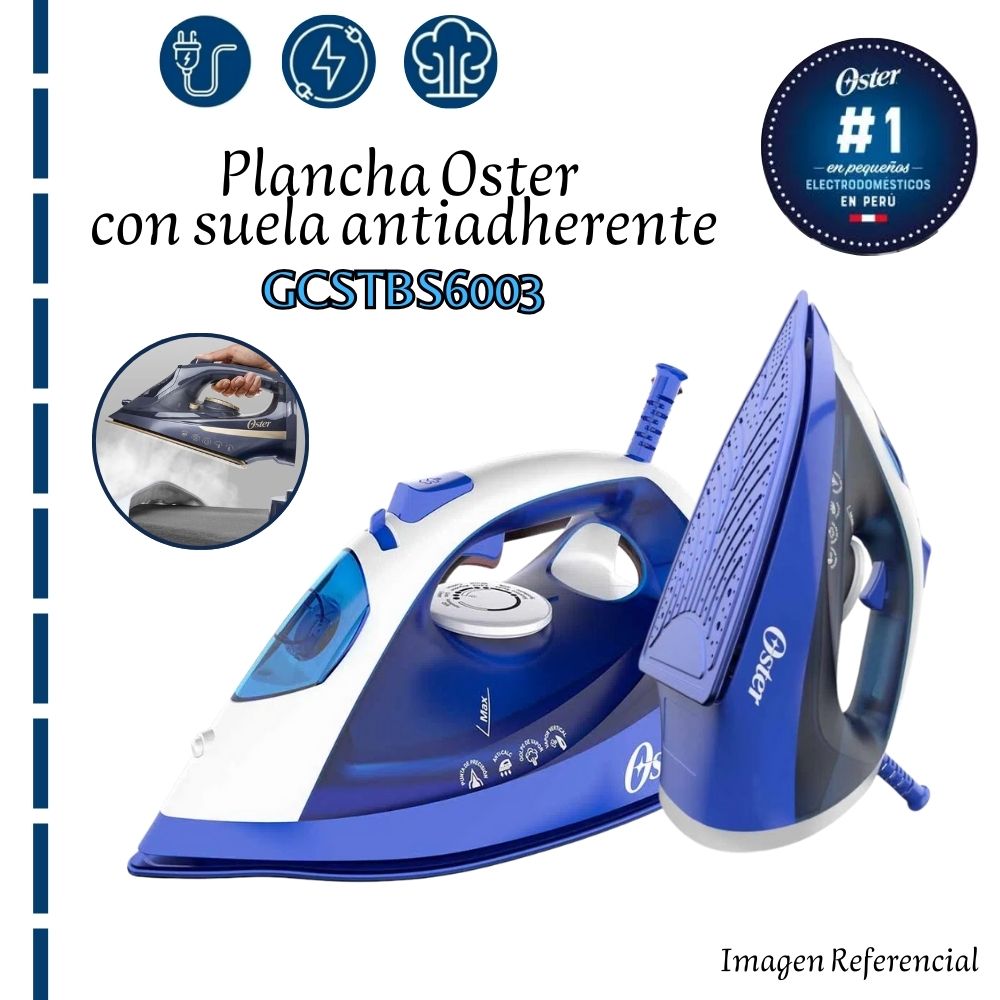 Plancha Oster a Vapor con Suela Antiadherente GCSTBS6003