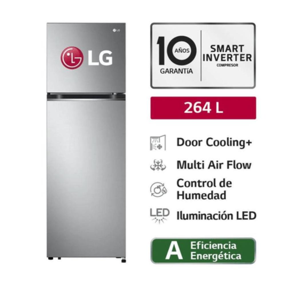 REFRIGERADORA LG TOP FREEZER GT26BPP PLATEADA.