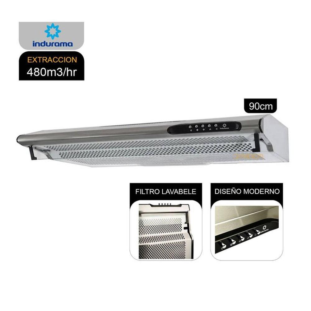 CAMPANA EXTRACTORA DE 90cm. DE 3V. INDURAMA CEI-902CRP