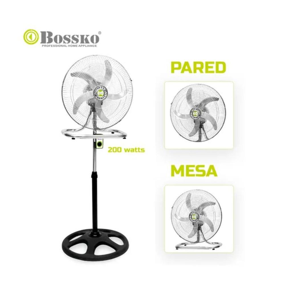 VENTILADOR BOSSKO  18 PULGADAS  BK-8219VI 3 EN 1 PLATEADA