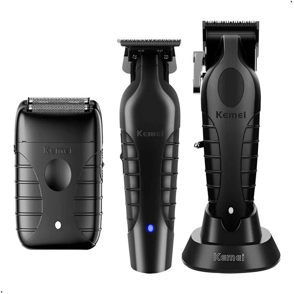 Combo Barbero Profecional Kemei Clipper 2296 Trimmer 2299 Shaver T95
