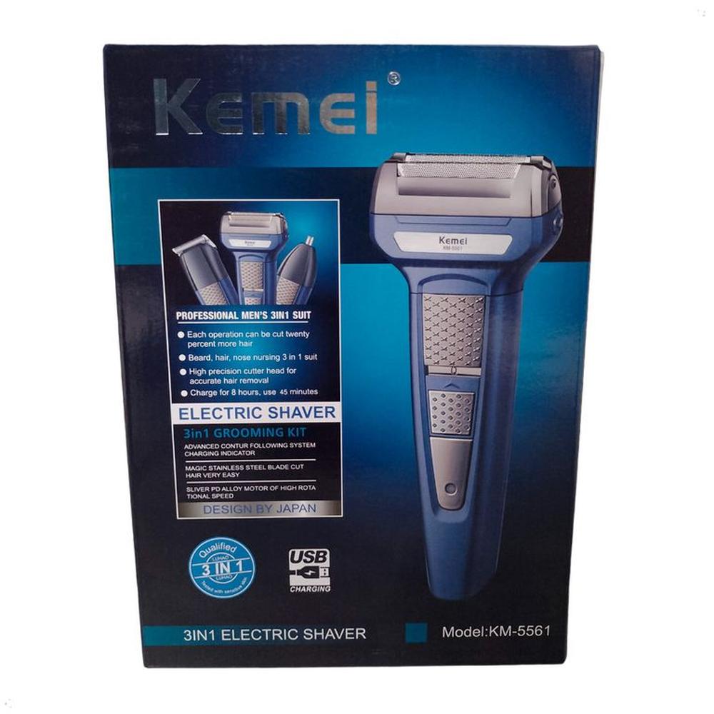 Máquina de Corte de Cabello Inalámbrica Kemei KM 5561 combo 3 en 1