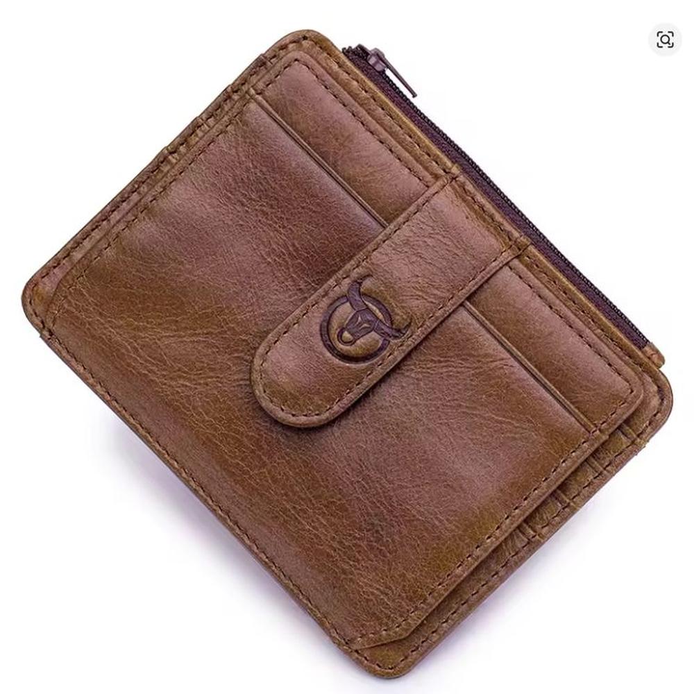 Billetera Tarjetero Bullcaptain Cuero Con Bloqueo Rfid Cuero